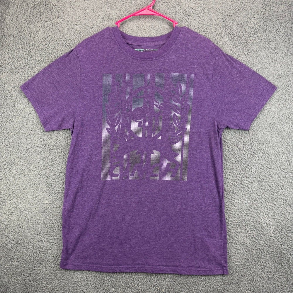 Cinch Mens Graphic T-Shirt Large Purple Heathered Short Sleeve Western Logo Tee